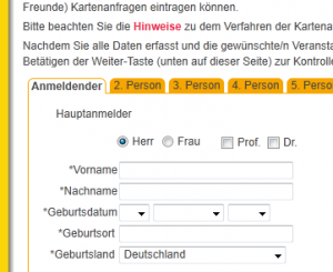 Anmeldeformular der Bischöfe im Web