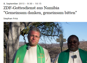 screenshot aus rundfunk.evangelisch.de Zwei Pfarrer in Namibia, die den TV-Fernsehgottesdienst zelebrieren